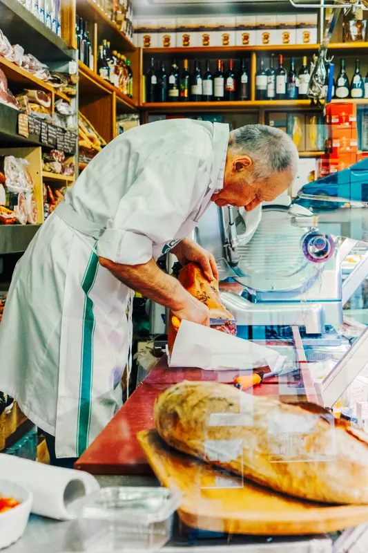 THe man who cuts the meet — Rome, Italy