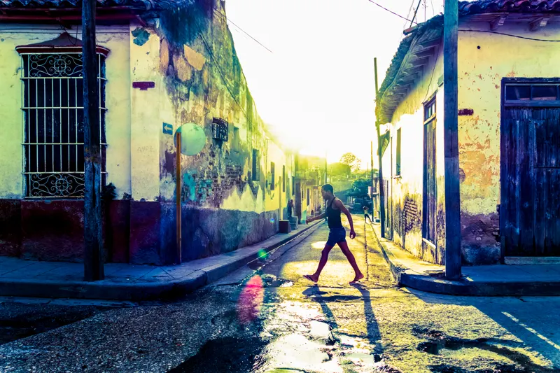 Street Walker (cross-processed) — Santa Clara, Cuba