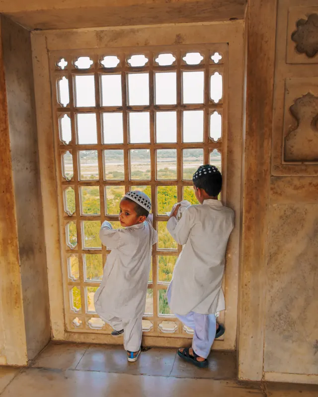 Curious boys — Agra, India