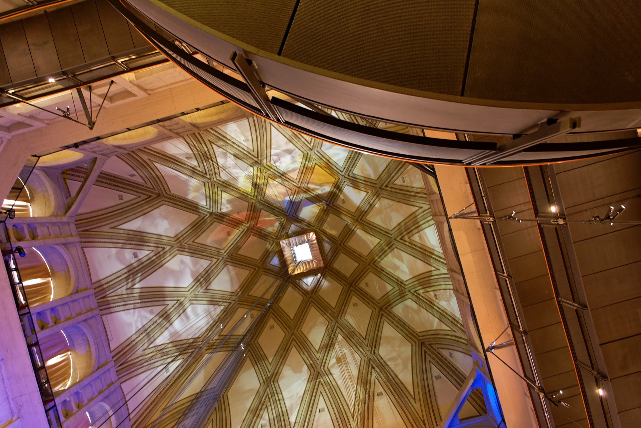 Shaft of light through a cathedral interior
