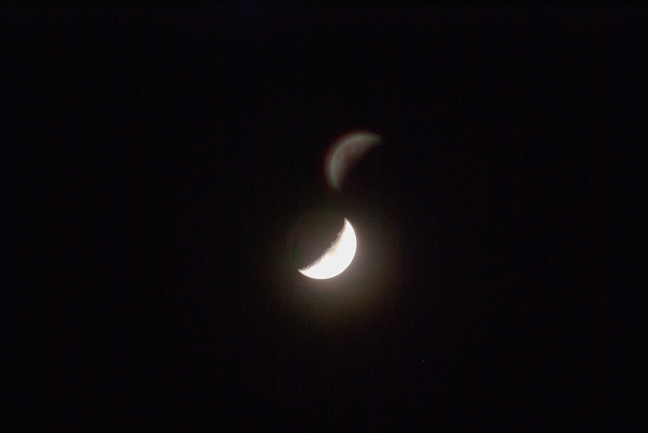 Double exposure of lunar eclipse phases